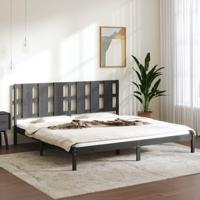 Bedframe massief grenenhout grijs 200x200 cm - thumbnail