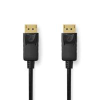 Nedis DisplayPort-Kabel | DisplayPort Male | DisplayPort Male | 8K@60Hz | Vernikkeld | 3.00 m | Rond | PVC | Zwart | Label - CCGL37014BK30 - thumbnail