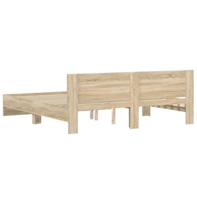 Bedframe met hoofdeinde sonoma eikenkleurig 160x200 cm