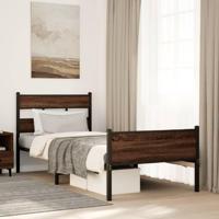 Bedframe zonder matras bewerkt hout bruin eikenkleur 107x200 cm - thumbnail