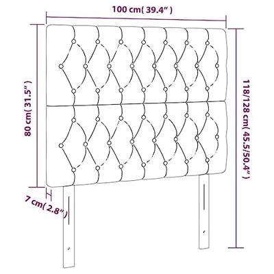 Hoofdborden 2 st 100x7x78/88 cm stof blauw