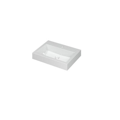 INK Momento Wastafel Polystone met 1 Kraangat - 600x450x90 mm - Glans Wit