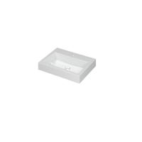 INK Momento Wastafel Polystone met 1 Kraangat - 600x450x90 mm - Glans Wit - thumbnail