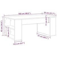 Salontafel Zwart eiken 102 x 55 x 42 cm Bewerkt hout - thumbnail