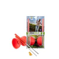 Engelhart Diabolo rubber met alu stokjes rood - thumbnail