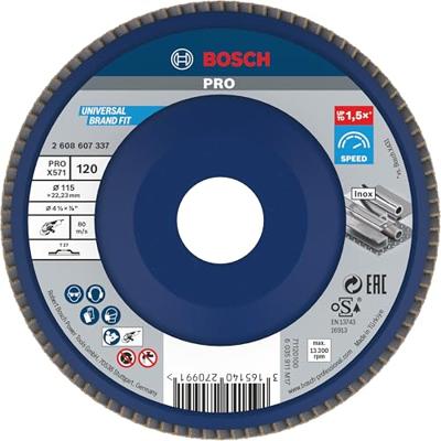 Bosch Accessories 2608607337 X571 Lamellenschijf Diameter 115 mm Boordiameter 22.33 mm Staal 1 stuk(s) Bosch Accessories 2608607337 X571 Lamellenschijf Diameter 115 mm Boordiameter 22.33 mm Staal 1 stuk(s)