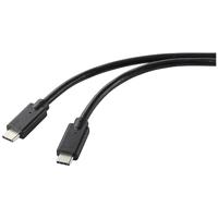 Renkforce USB-laadkabel USB 2.0 USB-C stekker, USB-C stekker 2.00 m Zwart TPE-mantel RF-5251922 - thumbnail