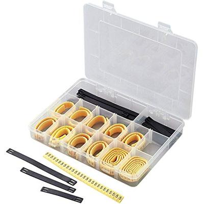 TRU COMPONENTS ECMKS-3 Markeerclip Opdruk 0 - 9, +, - Buitendiameter 2 tot 5 mm