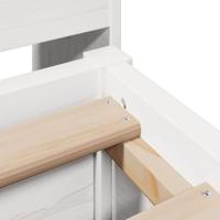 Bedframe zonder matras massief grenenhout wit 140x190 cm - thumbnail
