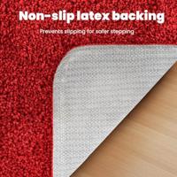 VidaXL Antislip badmat set 2 pcs rood pp - thumbnail