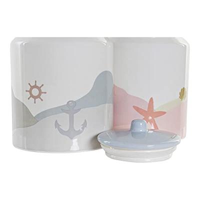 Tin DKD Home Decor Dolomite Blauw Multicolour Licht Roze Mediterrane 15 x 15 x 22 cm (2 Stuks)