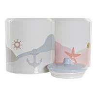 Tin DKD Home Decor Dolomite Blauw Multicolour Licht Roze Mediterrane 15 x 15 x 22 cm (2 Stuks) - thumbnail