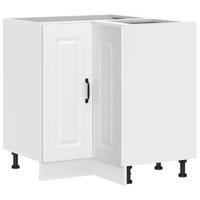 Hoekkeukenonderkast Kalmar bewerkt hout wit - thumbnail