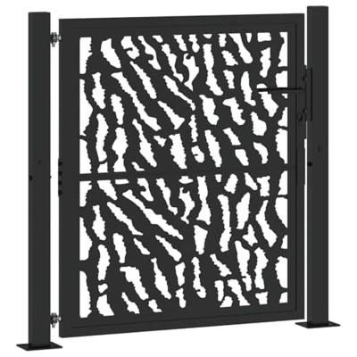 Poort met sporenontwerp 105x106 cm staal zwart