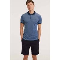 GANT gemêleerde regular fit polo persian blue - thumbnail