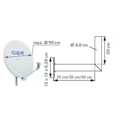 Schwaiger WAH25A001 Satelliet-wandbeugel Afstand tot de wand: 25 cm Zilver