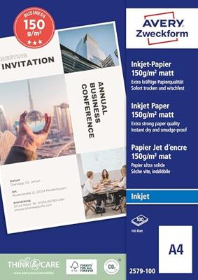 Avery-Zweckform Superior Inkjet Paper 2579-100 Inkjet printpapier DIN A4 150 g/m² 100 vellen Wit