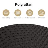 13-delige Tuinset met kussens poly rattan zwart - thumbnail