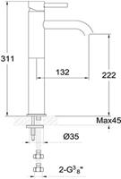 Ben Lavion verhoogde wastafelkraan mat zwart - thumbnail