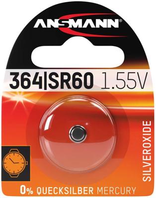 Ansmann Knoopcel 364 1.55 V 1 stuk(s) 9 mAh Zilveroxide Silberoxid Knopfzelle SR60 / SR621 / 364