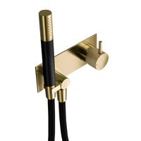 Inbouw Douchemengkraan Hotbath Cobber X Met Doucheslang en Handdouche Geborsteld Messing PVD - thumbnail