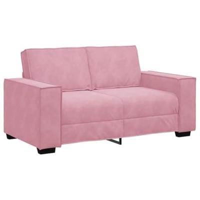 Tweezitsbank 120 cm fluweel roze - thumbnail