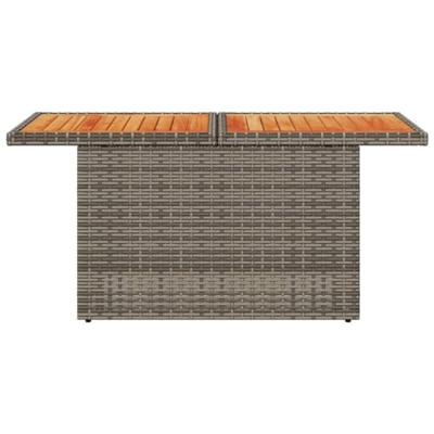 Tuintafel 100x55x73 cm poly rattan en acaciahout grijs Tuintafel 100x55x73 cm poly rattan en acaciahout grijs