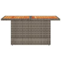 Tuintafel 100x55x73 cm poly rattan en acaciahout grijs - thumbnail