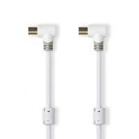 Coaxkabel 100 dB | IEC (coax) male haaks - IEC (coax) female haaks | 5,0 m | Wit - thumbnail