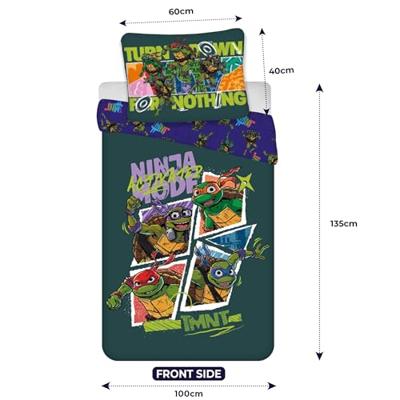 Ninja Turtles dekbedovertrek 100 x 135 cm Katoen - thumbnail