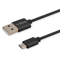 Savio CL-129 USB-kabel 2 m USB 2.0 USB A USB C Zwart - thumbnail