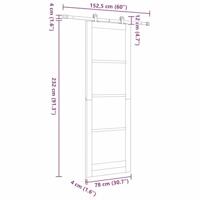 Schuifdeur ORKDAL Bruin 78 x 232 cm Hout en metaal - thumbnail