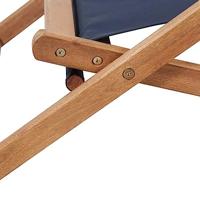 Strandstoel inklapbaar stof en houten frame blauw - thumbnail