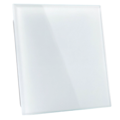 Whisper pro-design badkamerventilator - Ø100mm - met nalooptimer en vochtsensor - vlak glas - mat wit
