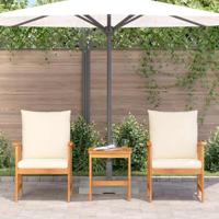 Tuinbankenset met kussen 3 pcs Bruin Massief acaciahout - thumbnail