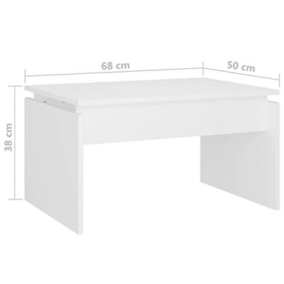 Salontafel 68x50x38 cm spaanplaat wit