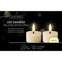 Lumineo ledtheelicht d4h5cm 2st creme - thumbnail