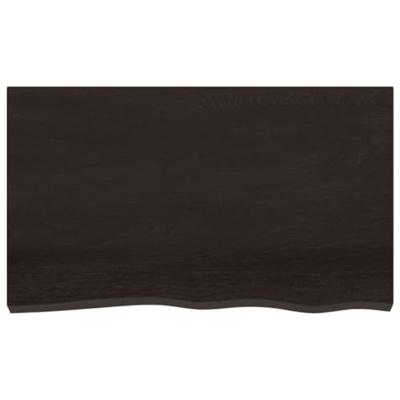 Tafelblad 100x60x6 cm behandeld massief eikenhout donkergrijs