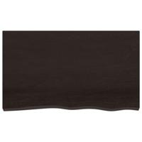 Wastafelblad 100x60x(2-6) cm behandeld massief hout donkerbruin - thumbnail
