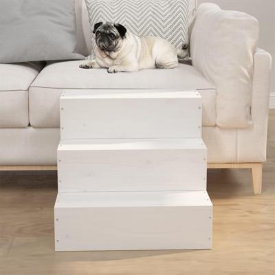 VidaXL Huisdierentrap 40x37,5x35 cm massief grenenhout wit