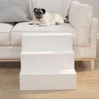 VidaXL Huisdierentrap 40x37,5x35 cm massief grenenhout wit - thumbnail