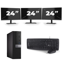 Dell Optiplex 5050 SFF - Intel Core i3-6e Generatie - 8GB RAM - 256GB SSD - Windows 11 + 3x 24 inch Monitor - thumbnail