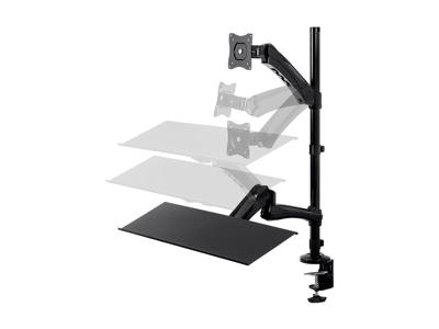 Monoprice Hoogte Klem voor bureau Articulating Keyboard + Monitor Stand (26 inch) Zwart