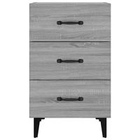 Nachtkastje 40x40x66 cm bewerkt hout grijs sonoma eikenkleurig - thumbnail