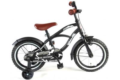 Volare black cruiser kinderfiets - jongens - 14 inch - zwart - 95% afgemonteerd