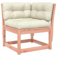 Tuinhoekbank met kussens 73x73x78 cm massief douglashout - thumbnail