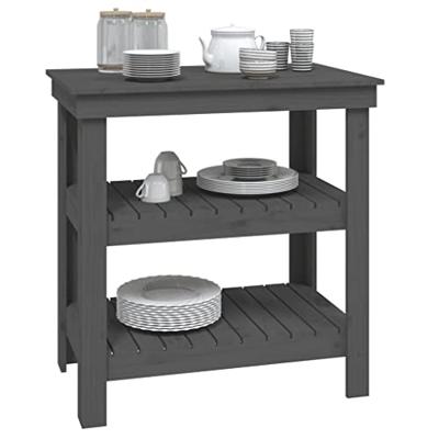 VidaXL Werkbank 78,5x50x80 cm massief grenenhout grijs VidaXL Werkbank 78,5x50x80 cm massief grenenhout grijs