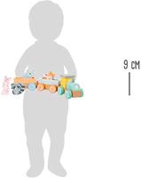 Houten trein in pastel kleuren - thumbnail