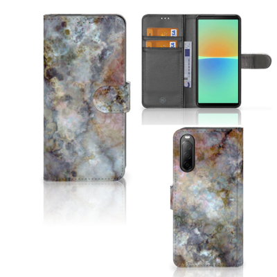 Sony Xperia 10 IV | Bookcase | Marmer Grijs Sony Xperia 10 IV | Bookcase | Marmer Grijs