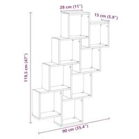 Wandschap kubus 90x15x119,5 cm bewerkt hout oud houtkleurig - thumbnail
